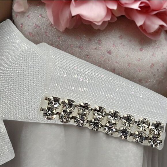 Rhinestone Beaded Bridal Belt Bride Wedding Gown Dress Sash White Long Plus NWT - Picture 9 of 11